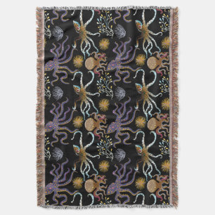 Aquatic animals pattern   ocean underwater life 29 throw blanket