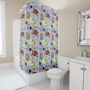 Aquatic animals pattern ocean underwater life 2 shower curtain