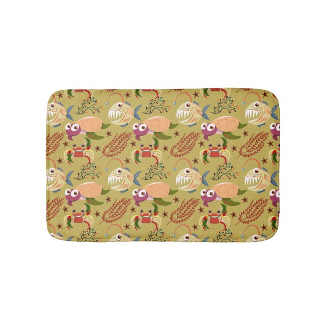 Aquatic animals pattern | ocean underwater life 31 bath mat (Front)