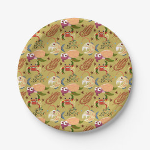 Aquatic animals pattern ocean underwater life 31 paper plate