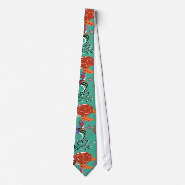 Aquatic animals pattern | ocean underwater life 33 tie (Front)
