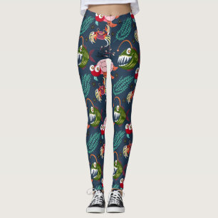 Aquatic animals pattern   ocean underwater life 34 leggings