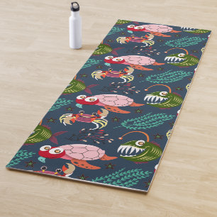 Aquatic animals pattern   ocean underwater life 34 yoga mat