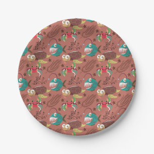 Aquatic animals pattern   ocean underwater life 35 paper plate