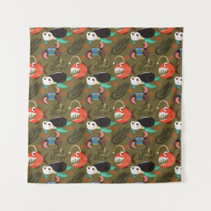 Aquatic animals pattern   ocean underwater life 36 tapestry