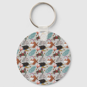 Aquatic animals pattern   ocean underwater life 37 key ring