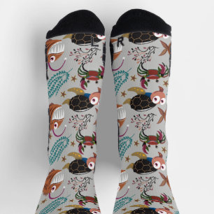 Aquatic animals pattern   ocean underwater life 37 socks