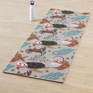 Aquatic animals pattern ocean underwater life 37 yoga mat