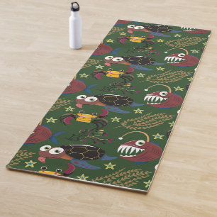 Aquatic animals pattern ocean underwater life 38 yoga mat