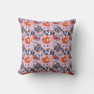 Aquatic animals pattern ocean underwater life 39 cushion