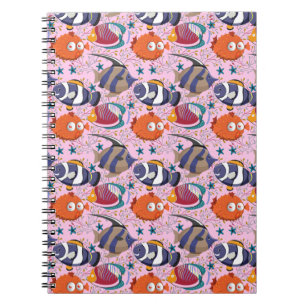 Aquatic animals pattern   ocean underwater life 39 notebook