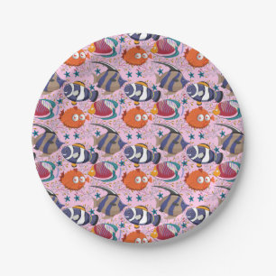 Aquatic animals pattern   ocean underwater life 39 paper plate