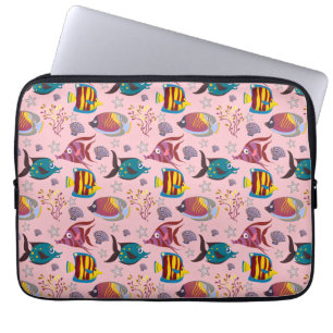 Aquatic animals pattern ocean underwater life 3 laptop sleeve