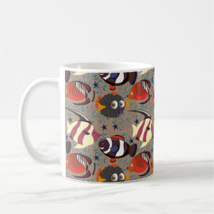 Aquatic animals pattern ocean underwater life 41 coffee mug