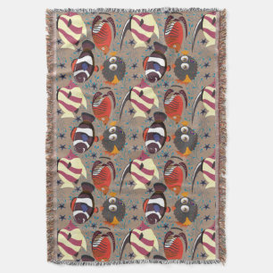 Aquatic animals pattern ocean underwater life 41 throw blanket