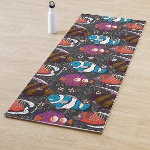 Aquatic animals pattern ocean underwater life 43 yoga mat