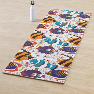Aquatic animals pattern ocean underwater life 44 yoga mat