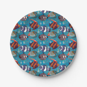 Aquatic animals pattern   ocean underwater life 45 paper plate