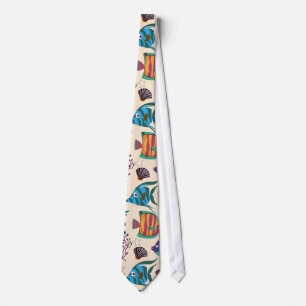 Aquatic animals pattern ocean underwater life 5 tie