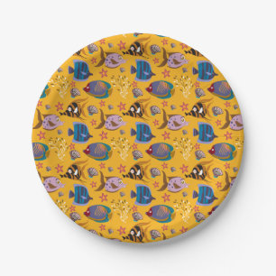 Aquatic animals pattern   ocean underwater life 6 paper plate