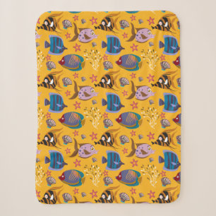 Aquatic animals pattern   ocean underwater life 6 sherpa blanket