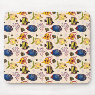 Aquatic animals pattern ocean underwater life 7 mouse pad
