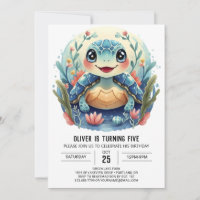 Aquatic Boho Whimsy Turtle Boy Birthday