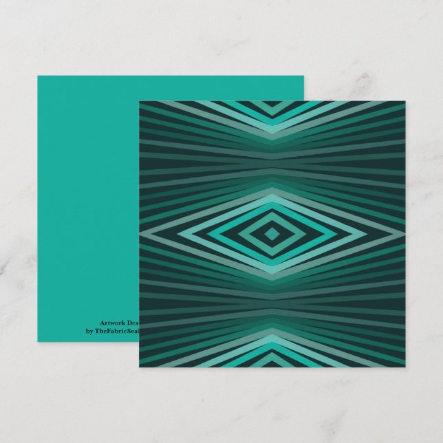 Aquatic Colors In Angled Watercolor Paint Stripes Card (Front/Back)