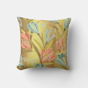 Aquatic Crocus Lila Gold Shiny Orchidea Flowers Cushion