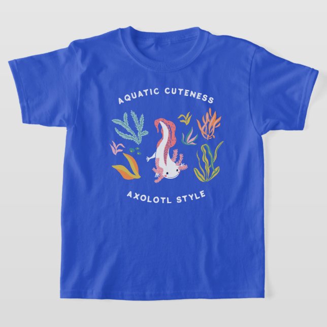 Aquatic Cuteness Axolotl T-Shirt (Laydown)