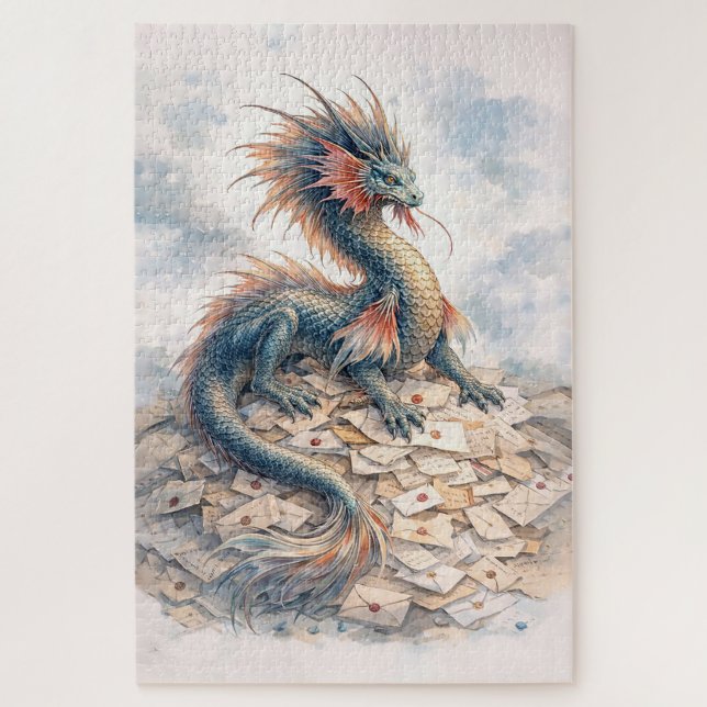 Aquatic Dragon Letters Jigsaw Puzzle (Vertical)