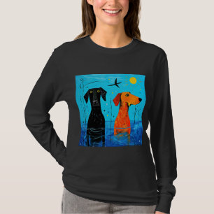 "Aquatic Duo of Joy" -  Surreal Colourful Dogs     T-Shirt