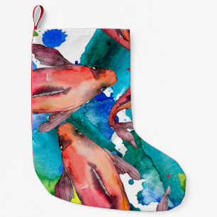 Aquatic fish set. Red sea and exotic fishes inside Small Christmas Stocking
