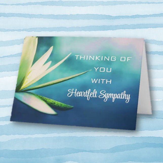 Aquatic Flower Simplistic Sympathy Card (Creator Uploaded)