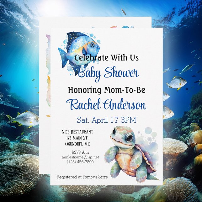 Aquatic Friends Baby Shower Invitation (Creator Uploaded)