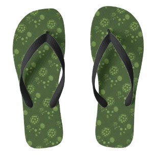 Aquatic Green Algae Dot Pattern Jandals