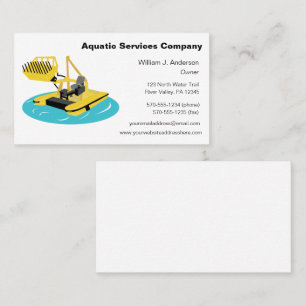 Aquatic Harvester Construction Vehicle Boat Custom Business Card