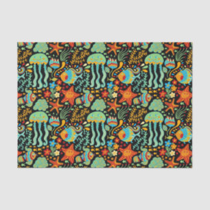 Aquatic Life Cartoon Style Tissue Paper