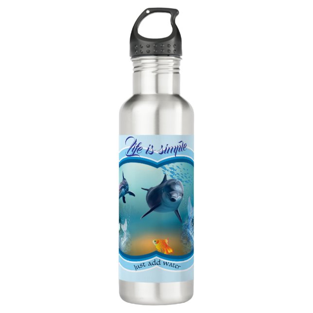 Aquatic Life is Simple 710 Ml Water Bottle (Front)