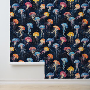 Aquatic Life Sea Creature Jellyfish Chalk Drawing Wallpaper