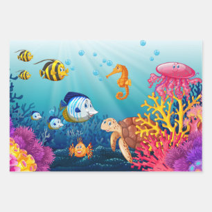 Aquatic Life Wrapping Paper