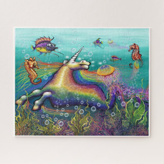Aquatic Rainbow Unicorn Jigsaw Puzzle (Horizontal)