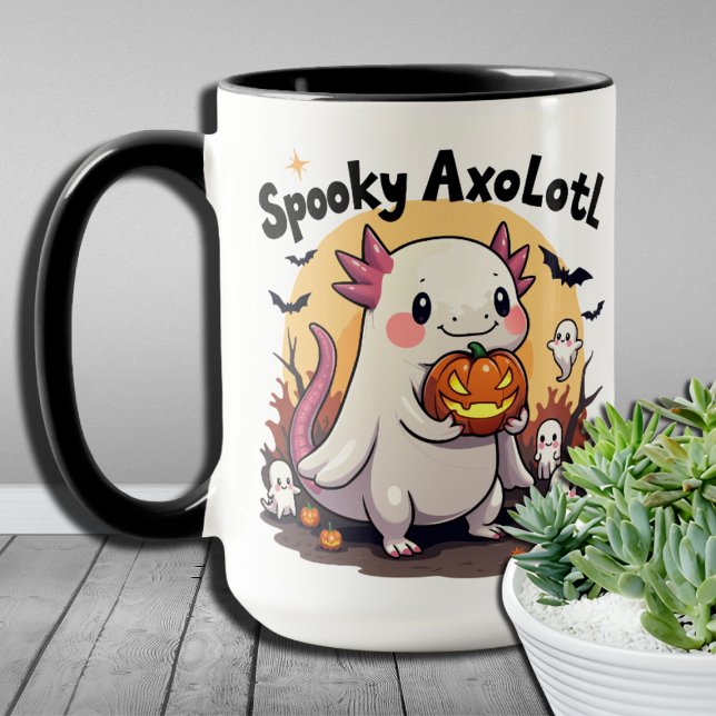Aquatic Spooks Halloween Axolotl Cute Skeleton  Mug (Creator Uploaded)