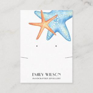 AQUATIC STAR FISH NECKLACE EARRING DISPLAY CARD