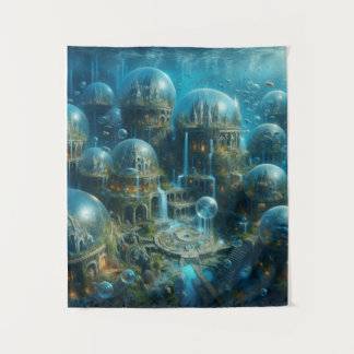 “Aquatic Utopia: Enchanted Underwater Cityscape” D Tapestry