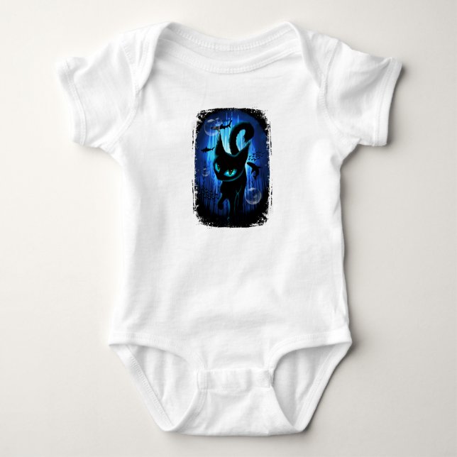 Aquaticat - Surreal Cat in Deep Ocean Fantasy Baby Bodysuit (Front)
