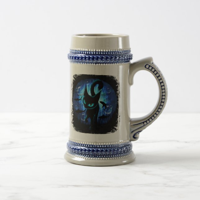 Aquaticat - Surreal Cat in Deep Ocean Fantasy Beer Stein (Right)