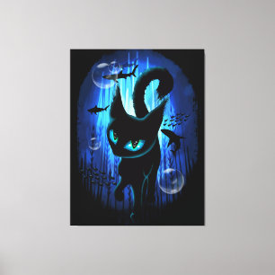 Aquaticat - Surreal Cat in Deep Ocean Fantasy Canvas Print