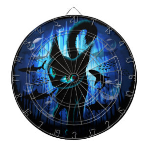 Aquaticat - Surreal Cat in Deep Ocean Fantasy Dartboard
