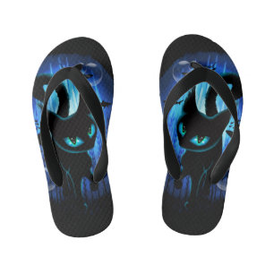 Aquaticat - Surreal Cat in Deep Ocean Fantasy Kid's Jandals